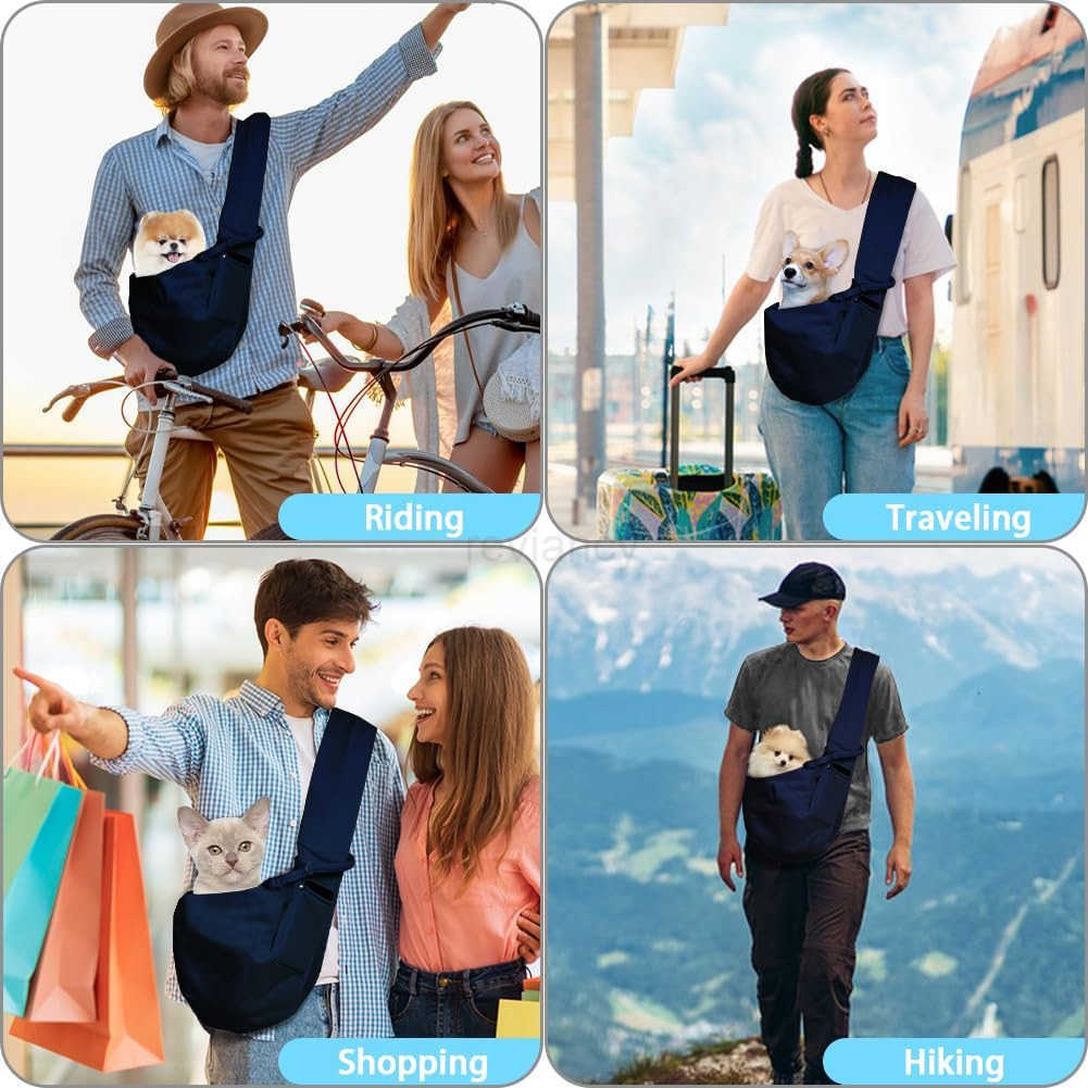 Dog Sling Carrier Pet Papoose Slings Bag for Small Dogs Cats Puppy Hands Free Satchel Tote Pouch Carriers Doggie Crossbody Shoulder Carry Bags for Out