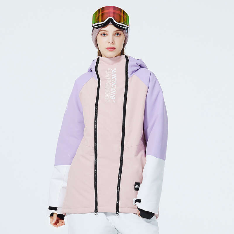 New Fashion Color Matching Snowboarding Suit for Men and Women Winter Thermal Waterproof Windproof Ski Outfit Mountain Snowsuit