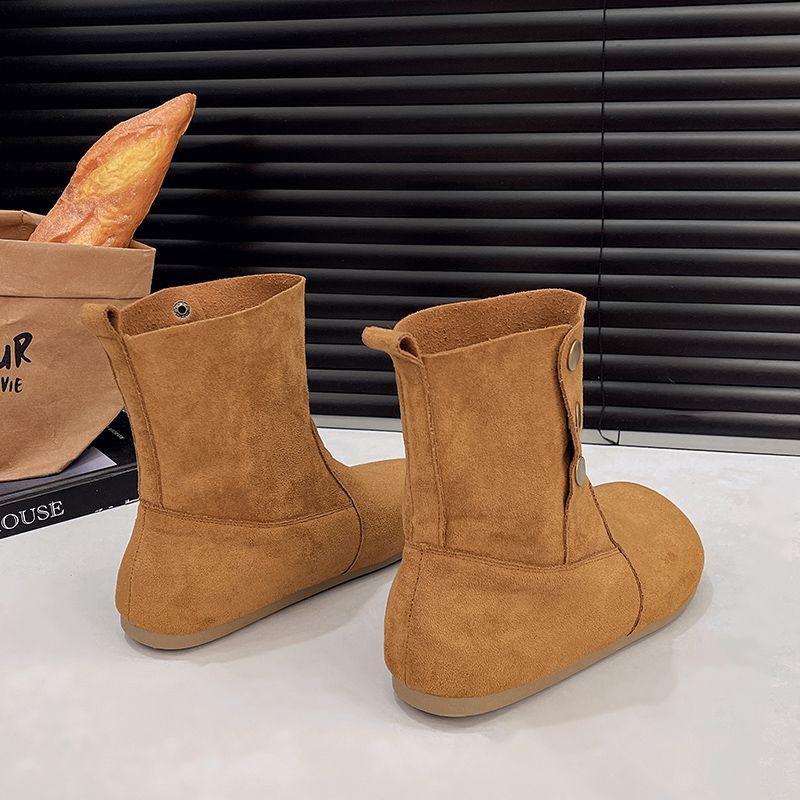 free shipping designer shoes 2025 new autumn women's versatile flat bottomed height increasing short boots fashionable and casual versatile Marti