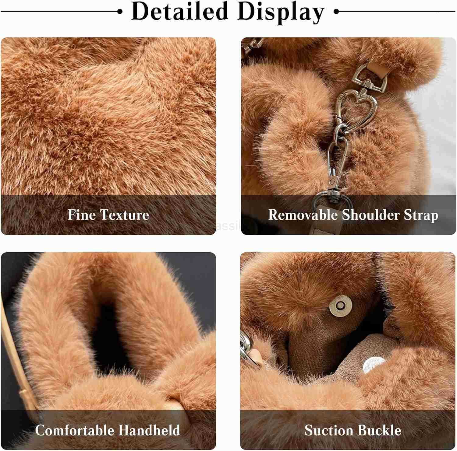 Soft Plush Shoulder Bag for Women Fluffy Handbag Cute Fuzzy Crossbody Bag Furry Top Handle Bag Elegant Satchel Bag M250912