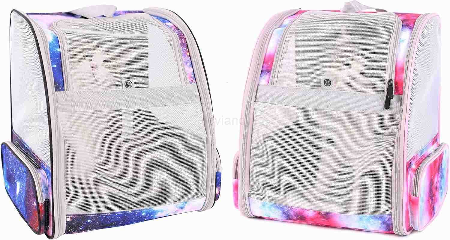 Backpack for CATs and Small Dogs Fully Breathable Vented Backpack for Kitten Bunny Airline Approved Travel Hiking Camping CAT Book Bag Blue Ventilatio
