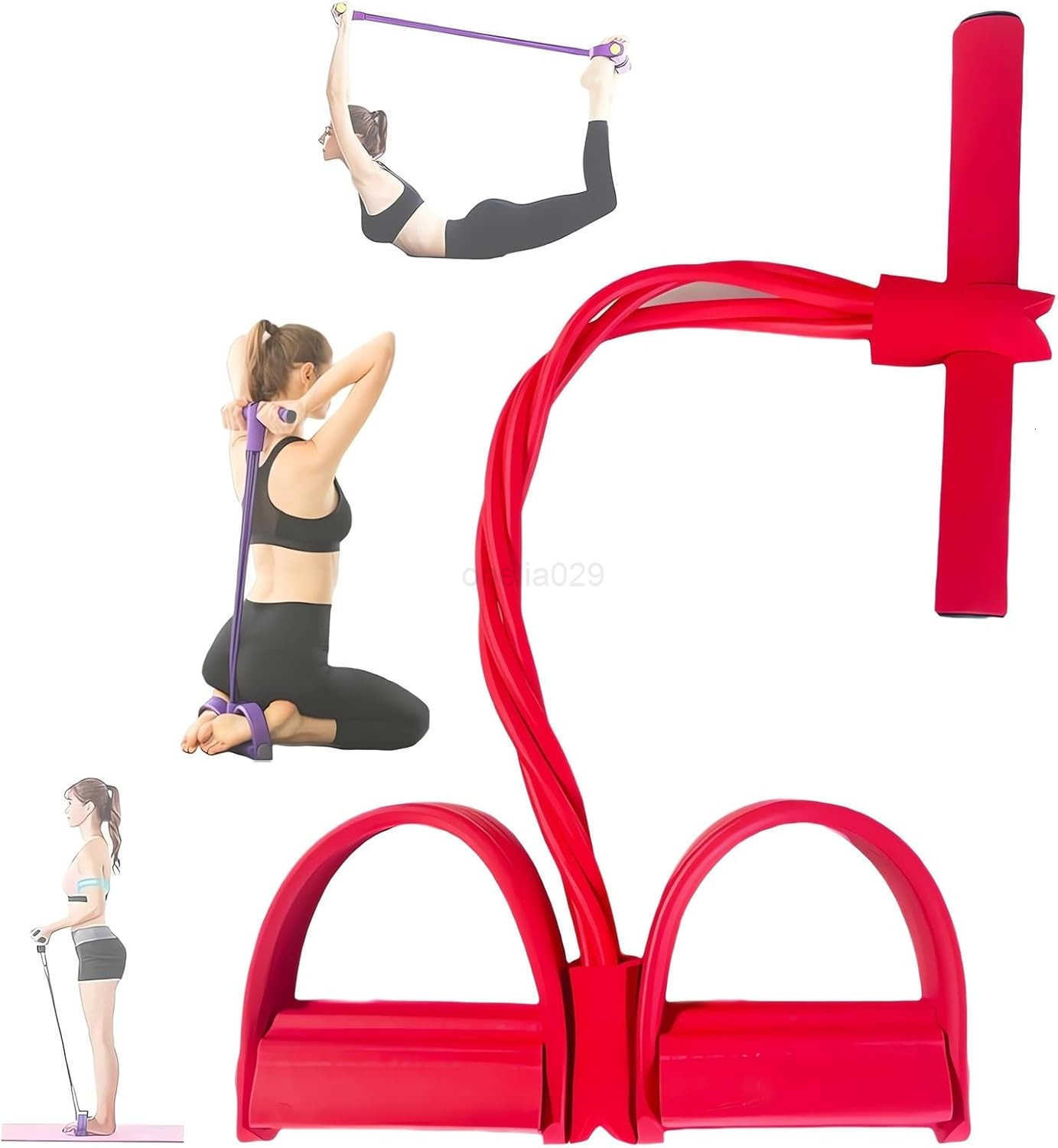 21 Fitness Resistance Bands4 Tube Pedal Ankle Puller 2023 New Sit up Leg Stretch Rope Exercise Bands with Handles Stretching Workout Fitness Bands for