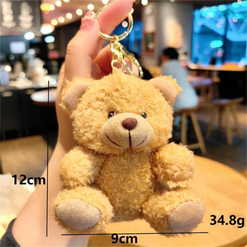 12cm Soft Stuffed Plush Teddy Bear Doll Cute Animal Little Bear Plush Toy Keychain Key Chain Bag Pendent Accessories Kids Gift M250912