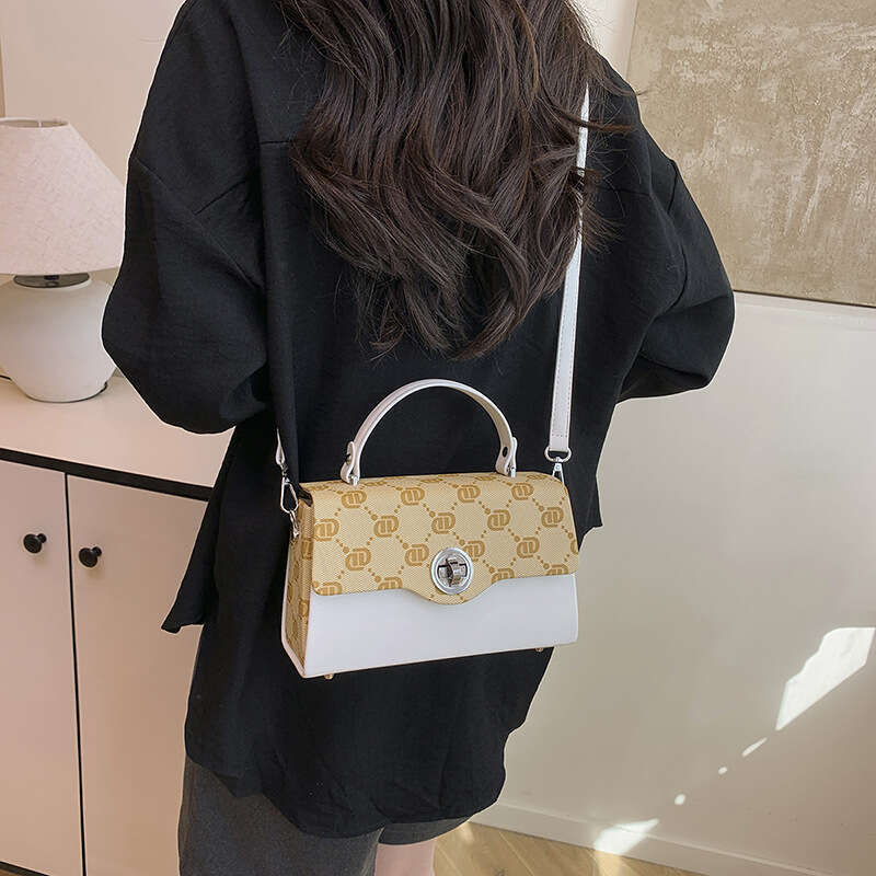 Women Designer Bag New Letter Printed Color Block Large Capacity Bag Fashion Versatile Single Compartment Crossbody Handbag for Women