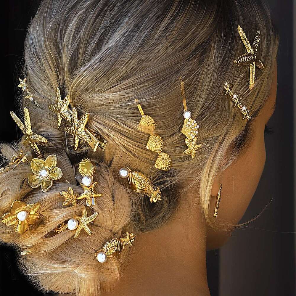 DIY Accessories Niche Personality Star Flower Bride Bridesmaid Hair Clips Women Bobby Pins