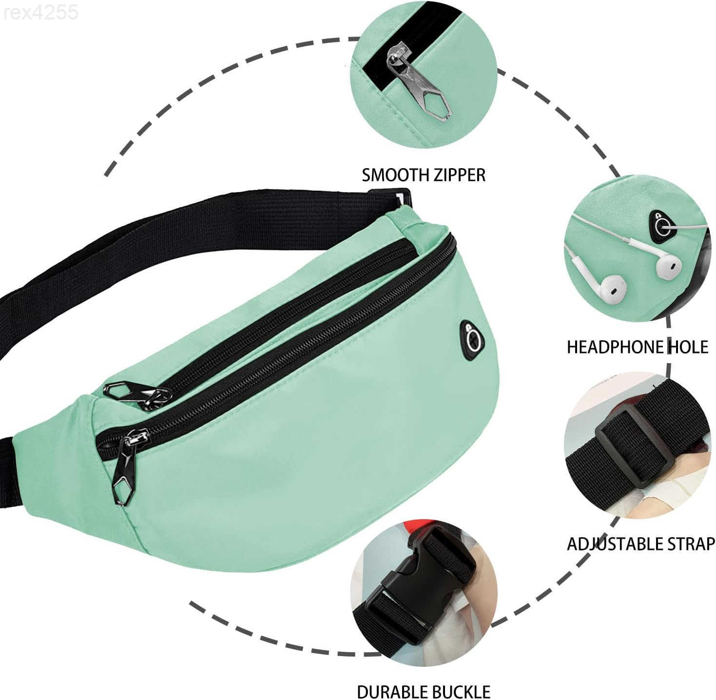 Pack for Men Women Waterproof Sports Waist Bag Pack Belt Bag for Travel Hiking RunningW250912