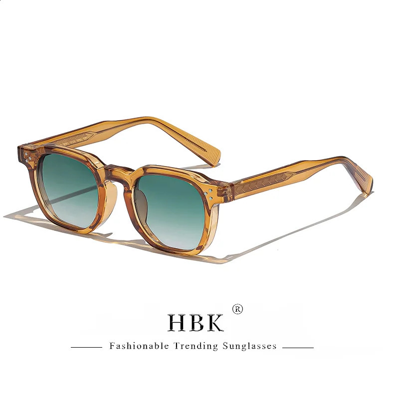HBK Square Retro Sunglasses Men Fashion Punk Sun Glasses Women Travel Driving Beach Eyewear Lunette De Soleil Femme UV400 250912