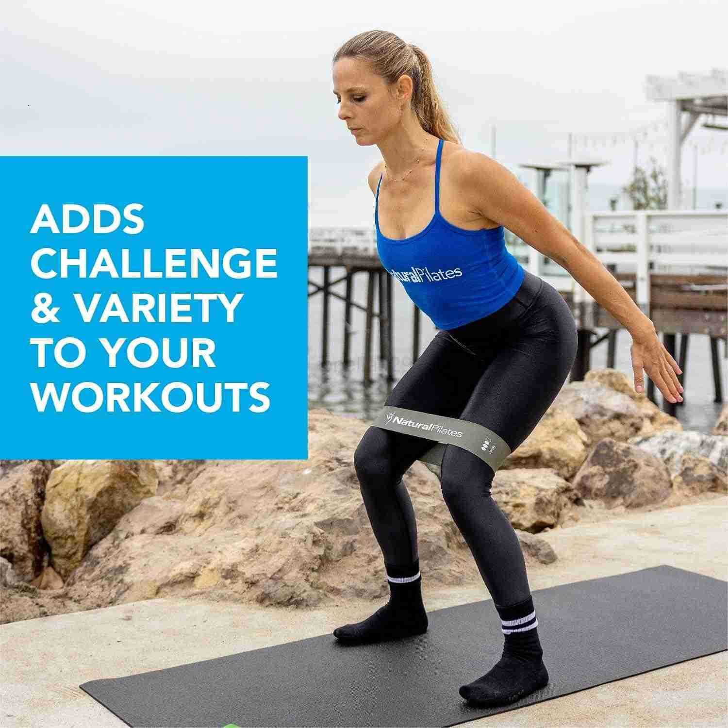 Natural Pilates 4Level Booty Bands for Working Out Elastic Glute Bands for Butt Resistance Bands for Legs and Butt Workout Exercise Butt Bands Set wit