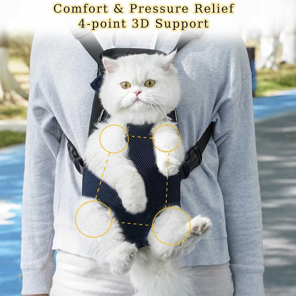 Dog Carrier Backpack Adjustable Puppy Front Carrier Backpack Ventilated Dog Chest Carrier for Hiking Camping Travel Sling Bag for Small Medium Dog Cat
