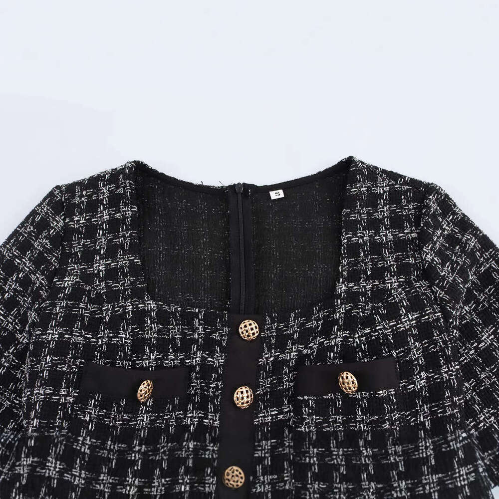 DHEssentials Spring New Dress Women's Fashion Simple Tweed Stylish Chanel Style Design Niche