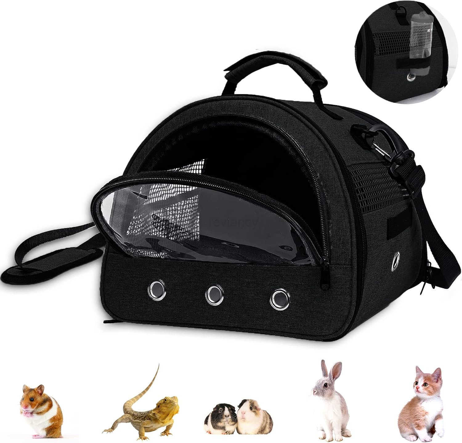 Pig Carrier Small Pet Hamster Carrier Bag Rabbit Bunny Travel Carrier Outdoor Handbag Breathable Carrier for Small Animals with Water Bottle Holder Re