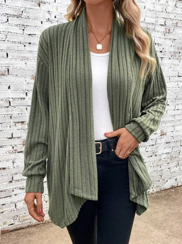Fashionable Casual Long-Sleeve Solid-Color Oversized Cardigan Jacket