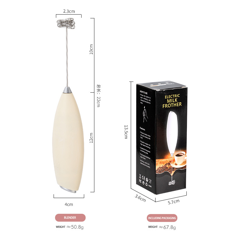 Electric Milk Frother for Coffee - Small Stirrer with New Egg Beater Design