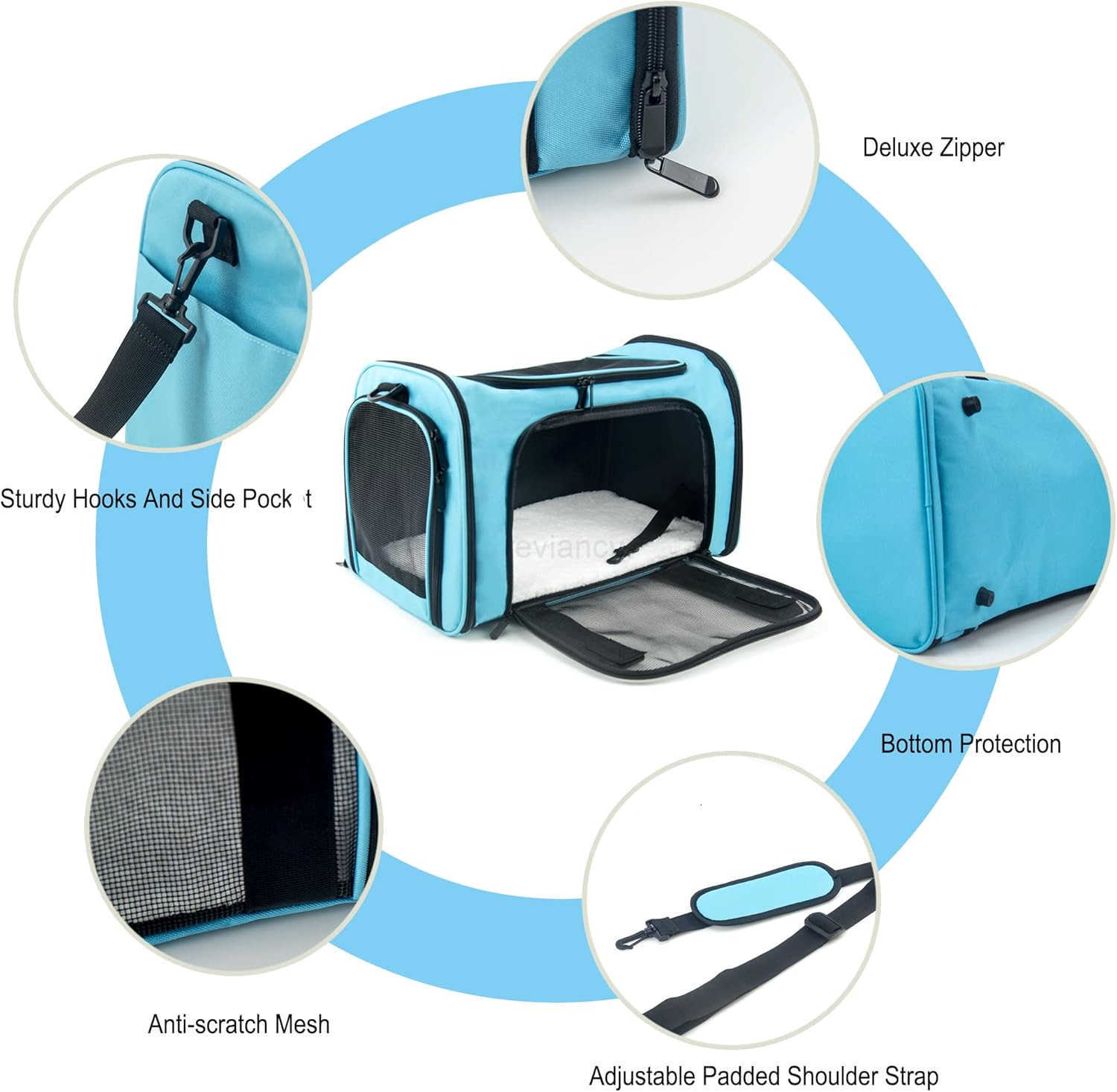 Soft Sided Carrier for Small Medium Cats DogsTSA Airline Approved Collapsible Travel Pet Carrier Medium PinkW250912