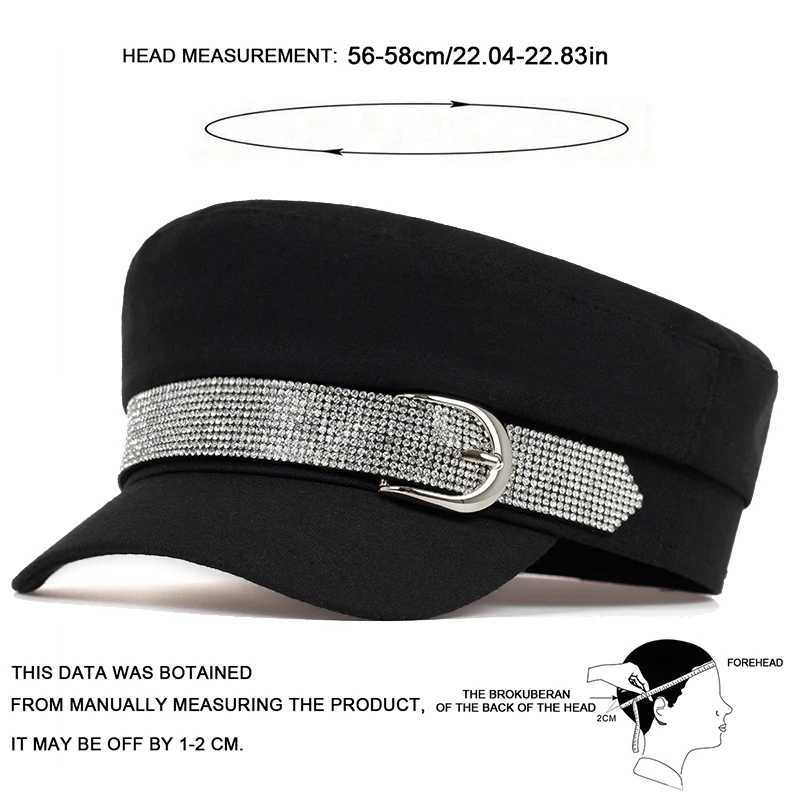 1piece Unisex Rhinestone Belt Buck Navy Outdoor Sunscreen isure Hat Spring Autumn Travel Tourism Beach Vacation G250910