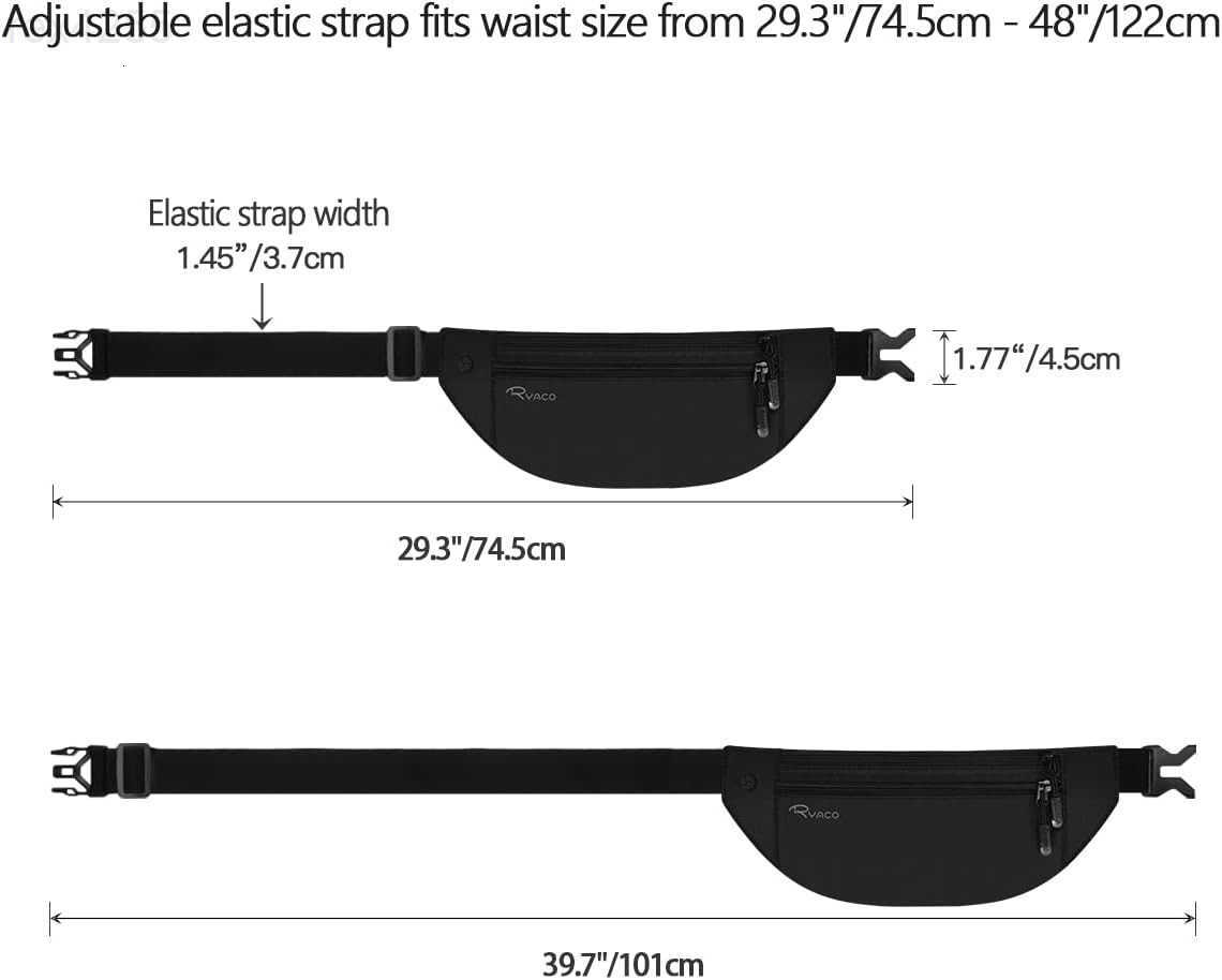 Money Belt for Men Women Travel Hidden Wallet Secure RFID Blocking Waterproof Pouch for Passport Cards Cash Phone Adjustable Wearable Slim Waist Bag U