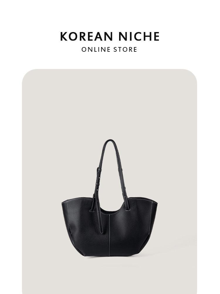 new Autumn/Winter New Retro Large-Capacity Single-Shoulder Bag Korean Niche Design High-End Commuting Handheld Tote Bag