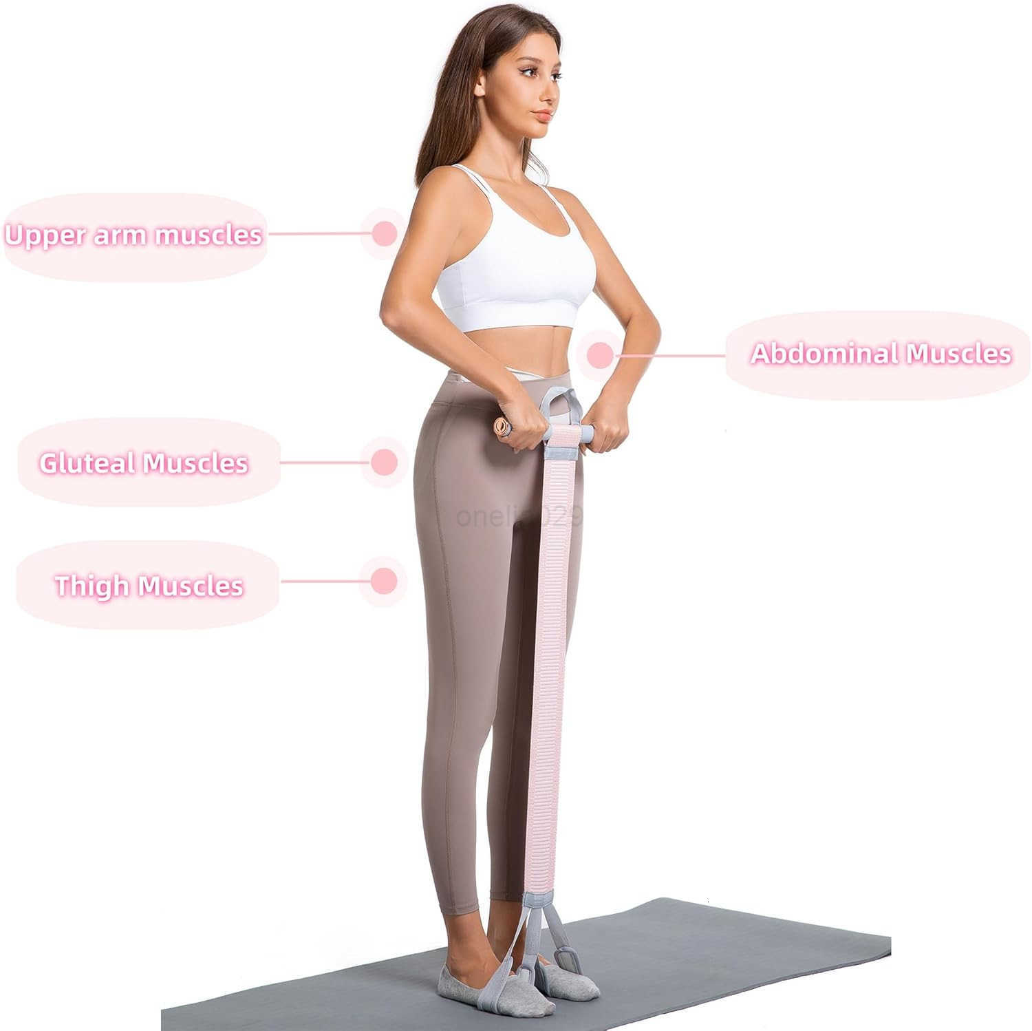 Multifunctional Tension Rope Set SitUp Assistance Knitted Fitness Equipment for AbdominalWaistArmLeg Stretching Weight Loss TrainingGift a 90 Pound Kn