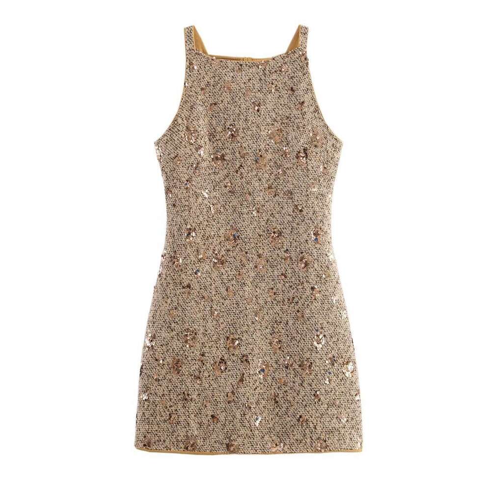 DHEssentials ins2025 New Fashionable Elegant Women's Sequin Embellished Little Chanel Style Dress