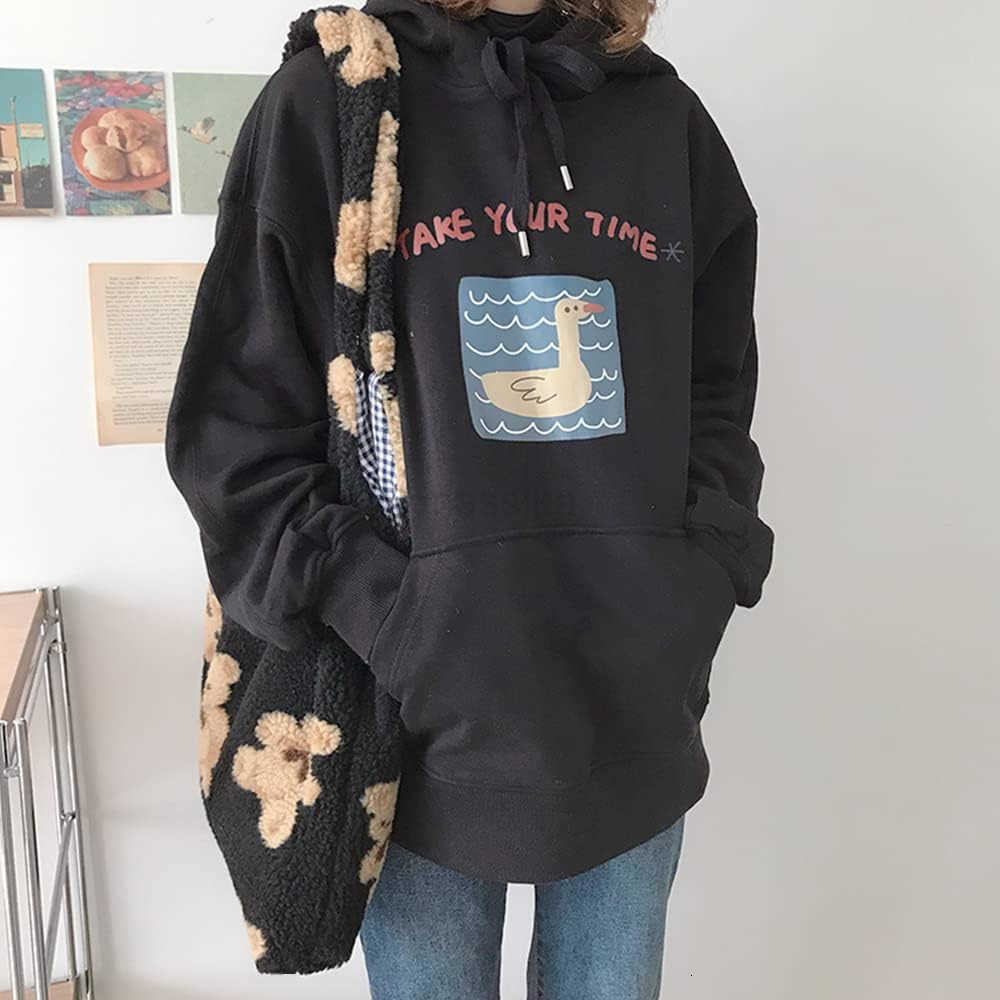 Women Canvas Tote Cute Bear Plush Shoulder Bag Furry Handbag Purse Large Faux Fur Shopping Dating Bag M250912