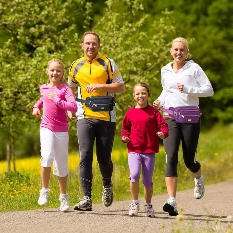 Large Fashion Fanny Pack for Men Women Waist Bag for Waterproof Hiking Running Biking Gym Outdoor Sports Travel Belt Bag PurpleW250912