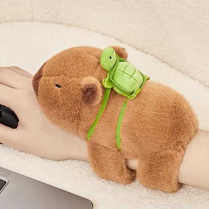 Cute Stuffed Animal Capybara Wristband Plush Doll Toys Soft Wrist Band Water Dolphin Doll Wrist Snap Ring Plush Fun Pop Circle C250912