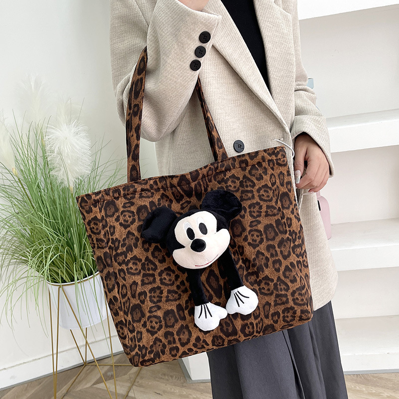 Commuting Casual Commuting Large Capacity Luxury Bag Bag Women New Free Shipping Autumn Winter Canvas Leopard Designer Bag Print Large Capacity Tote B