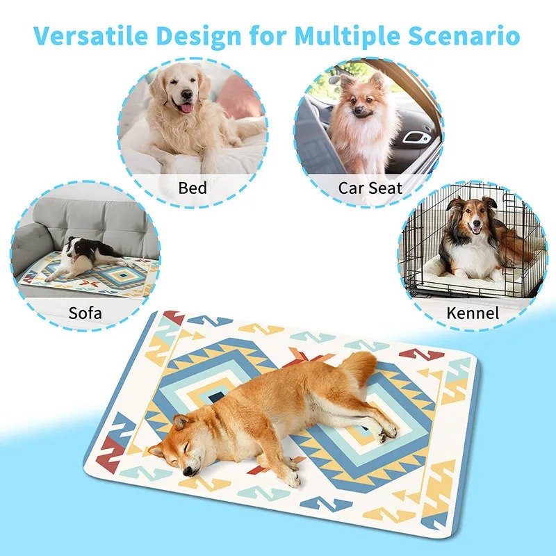 50*70cm Summer Cooling Mat Sleeping Pad Pet blanket Water Absorption Top Materials Safe Easy Carry EZ Clean. Keep Cooling for Pets Kids and Adults.