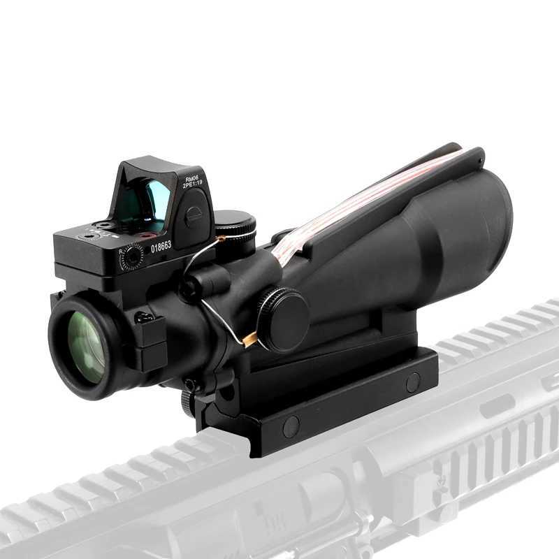 5x35 Real Fiber Optics Red Dot Illuminated Chevron Glass Etched Reticle Tactical Optical Scope Hunting Sight C250912