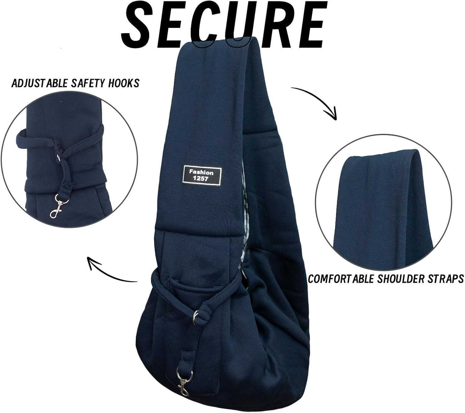 Dog and Cat Sling Carrier Dog Carrier with Adjustable Opening Strap Travel Bag for Small Dogs and Cats Outdoor Travel Sling Carriers BlueW250912