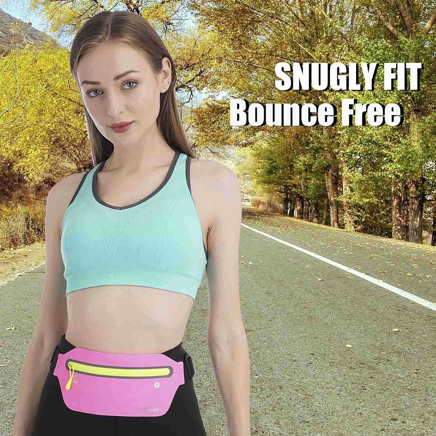 Slim Running Belt Ultra Light Bounce Free Waist Pouch Fitness Workout Belt Sport Waist Pack Exercise Waist Bag for iPhone Samsung in Running Gym Marat