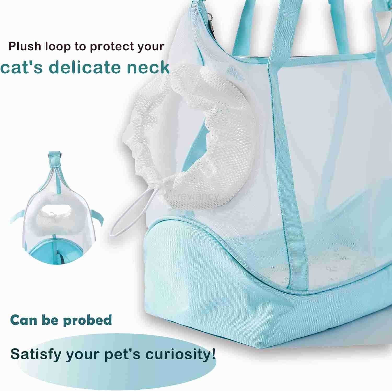 Cat Sling CarrierMesh Cat Carrier Pouch Lightweight Breathable Dog BagSoft Pet Purse Adjustable Window 2in1 Shoulder Strap for Small CatsDogs 311lbs M