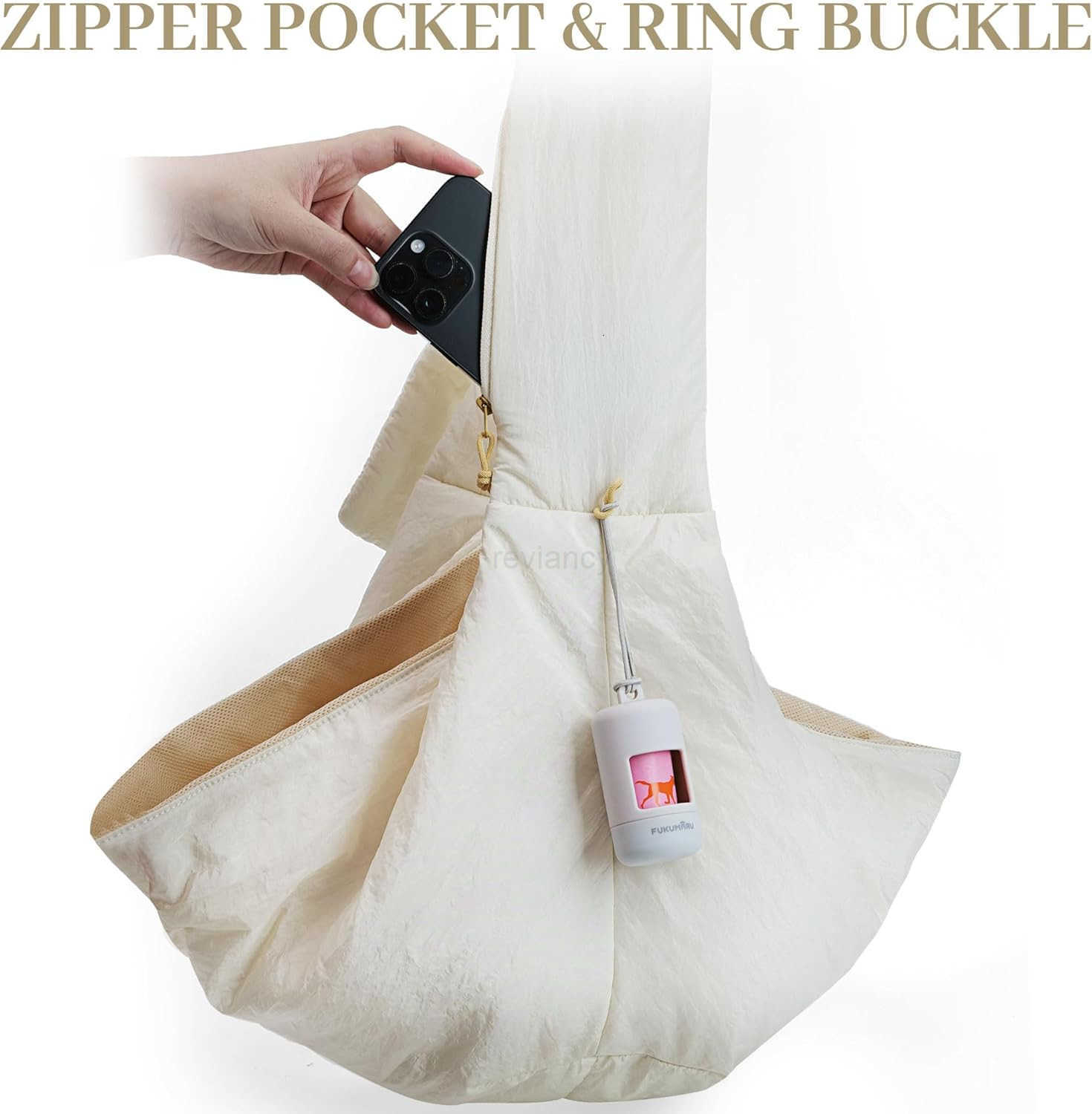 Dog Sling DIY Strap Puppy Carrier Sling for 512lbs Small Dogs Ultralight Cat Travel Purse with Mesh Bag Pets Papoose Carrier Foldable and Machine Wash