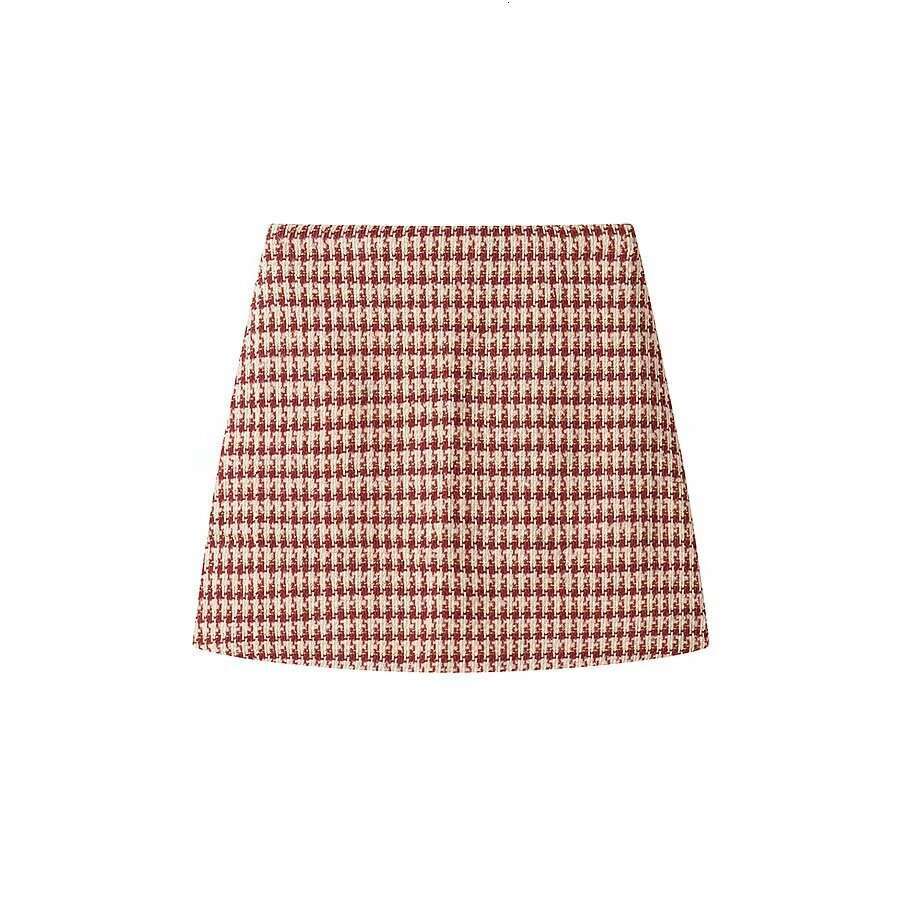 DHEssentials 2025 Spring New French Style Chic Fashionable Houndstooth Short Jacket + Low Waist Skirt Set