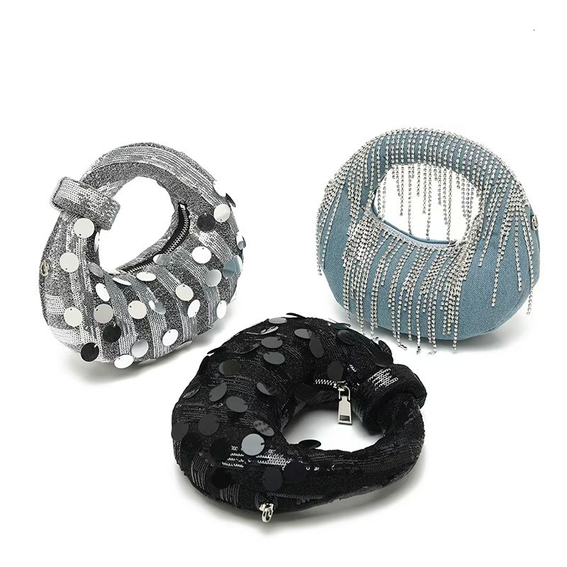 TB BHULAMTE Designer Bag Luxury Bag 2025 Circle Evening Bag Niche Design Full Diamond Dumpling Bag Handbag Women Casual Versatile Handbag Rhinestone B