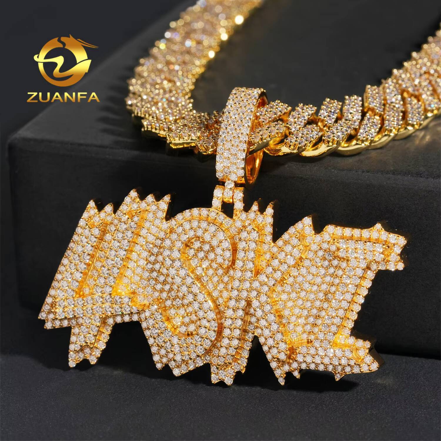 Custom Name Pendant VVS Moissanite Pendant Men Moissanite Letter Pendant Initial Name Jewelry Necklace Personal Hip Hop Pendant