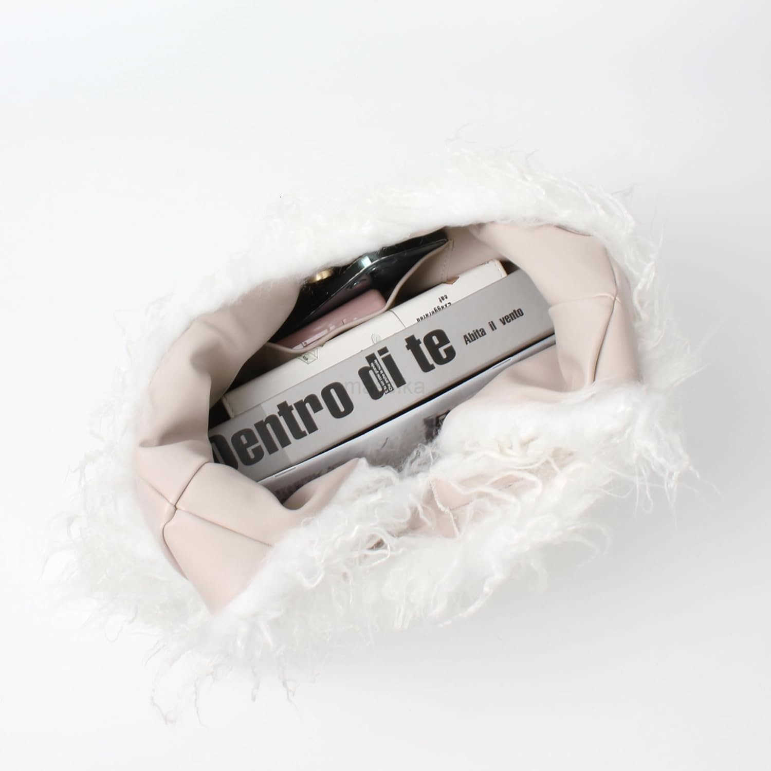 Women Faux Fur Tote Bag Fluffy Plush Shoulder Bags Soft Casual Hobo Bag Big Capacity Shopping Bag M250912