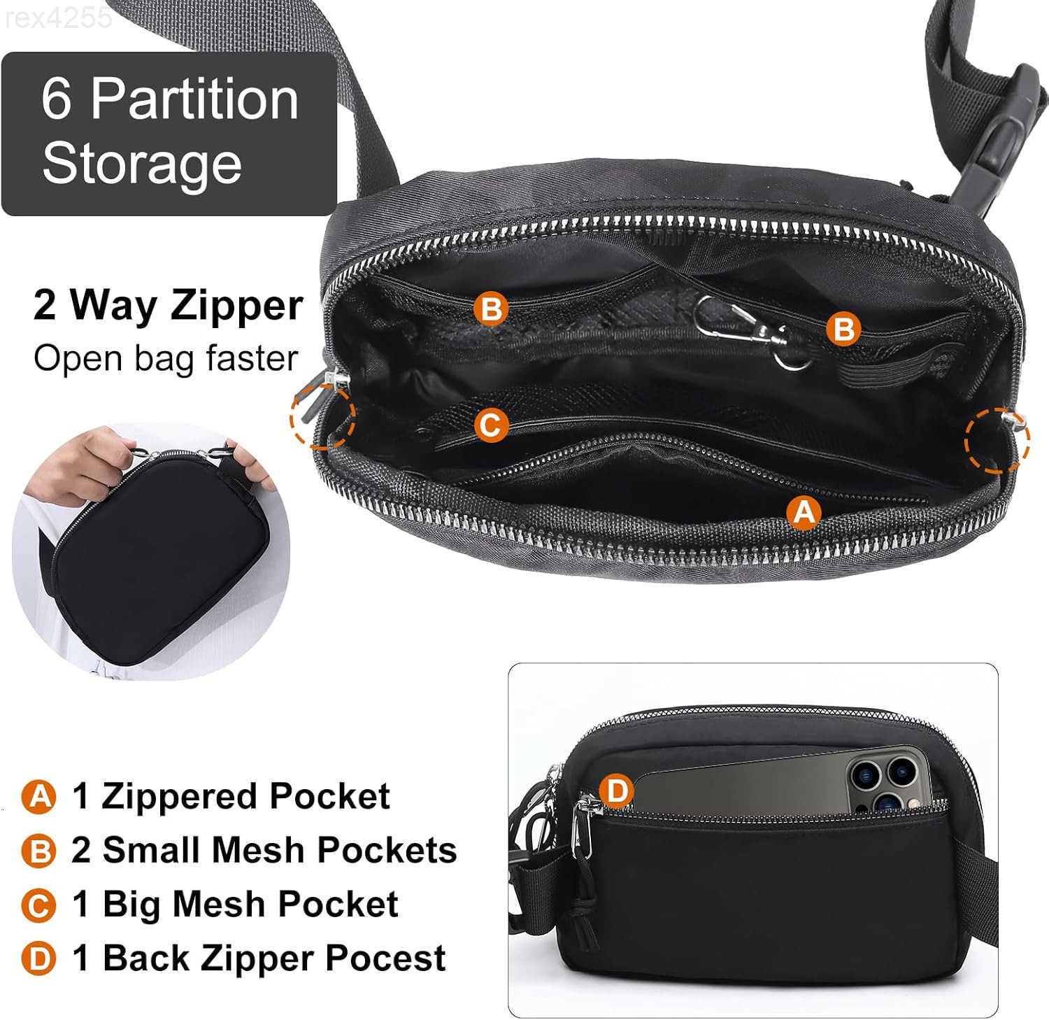 Mini Belt Bag for Women RFID Small Fanny Pack Womens Fashion Waist Packs with Extender Strap Crossbody Bum BagsW250912