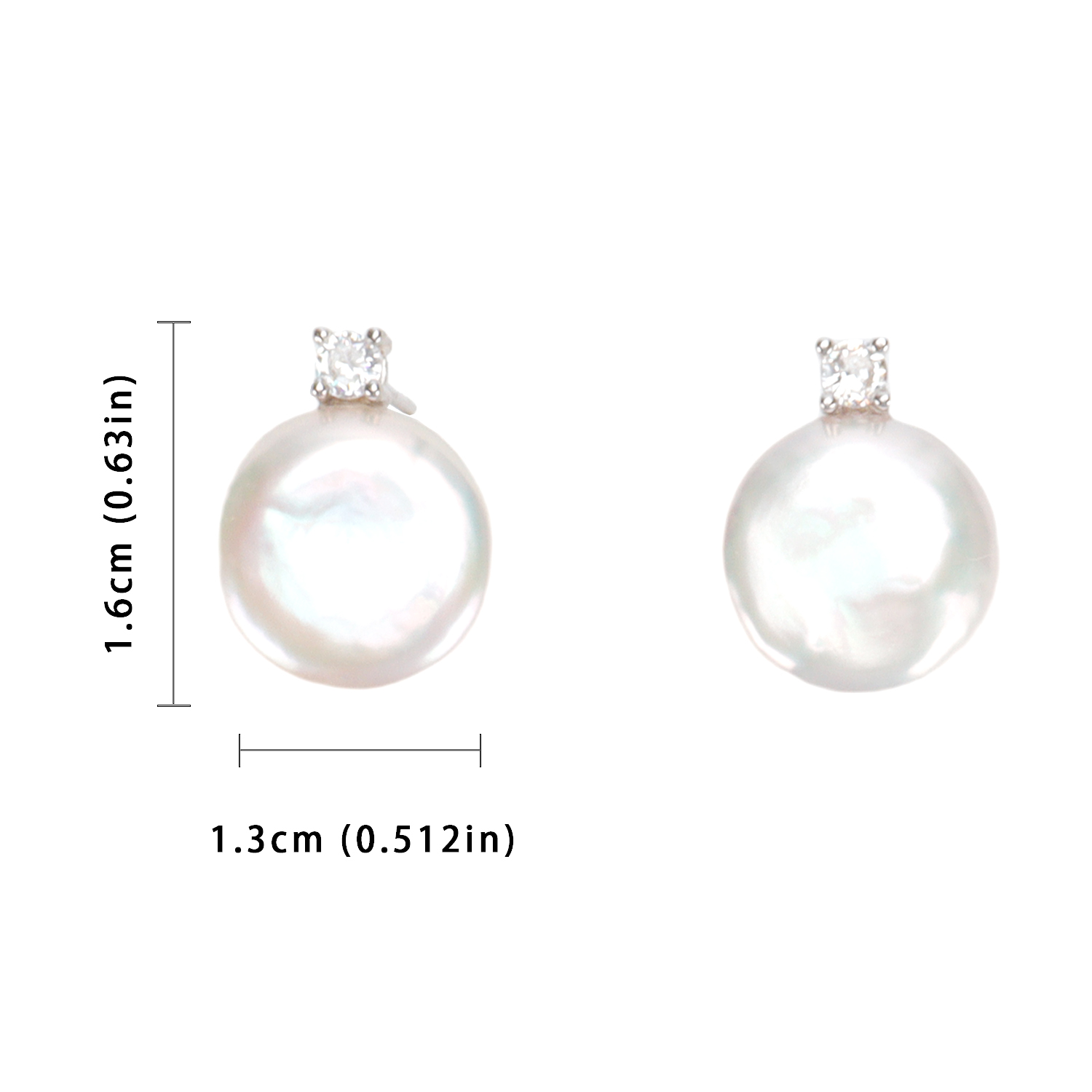 Natural Freshwater Baroque Pearl Stud Earrings Sterling Silver Freshwater Pearl Stud Earrings Fashionable and Versatile Trendy Anniversary Gift Bestie