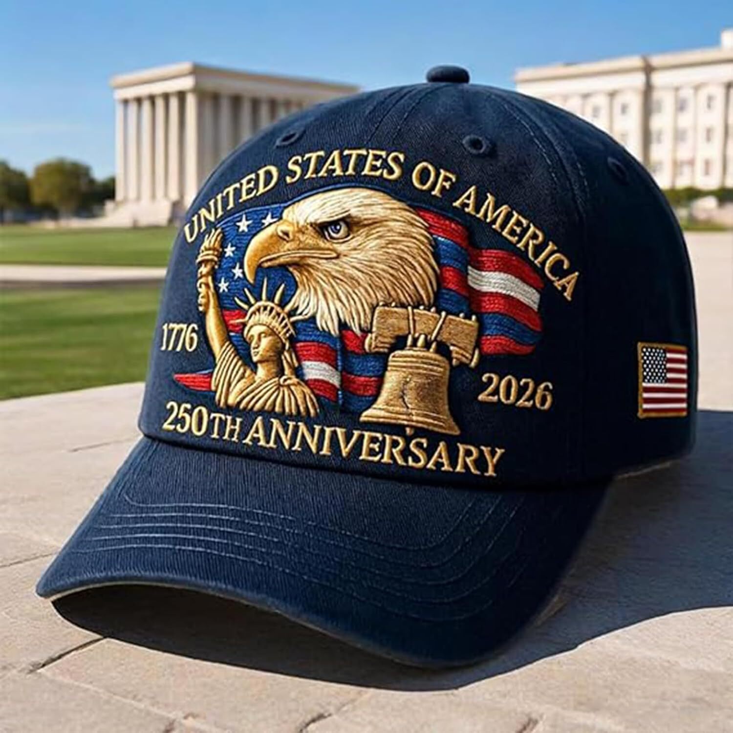 Eagle United States 250th Hat: Adjustable 250 Year American Anniversary Cap, USA Patriotic Caps