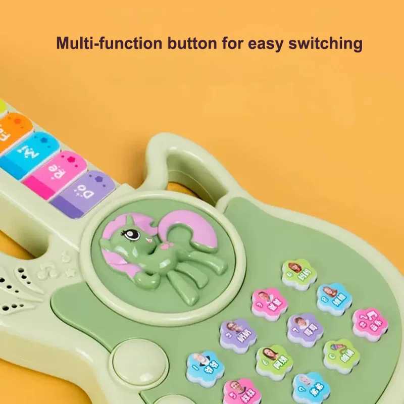 New Threemode Childrens Electric Guitar Button Cartoon Toy Piano Childrens Early Education Educational Toy Musical Instrument Y250912