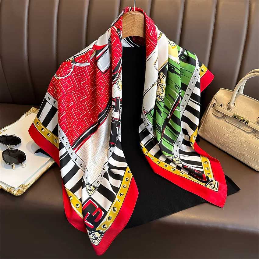 9090cm Square Shawls Wraps Floral Print Neck Scarf For Wen Silk Satin Neck Scarfs Ladies Bandana Foard Scarves Fem X250912
