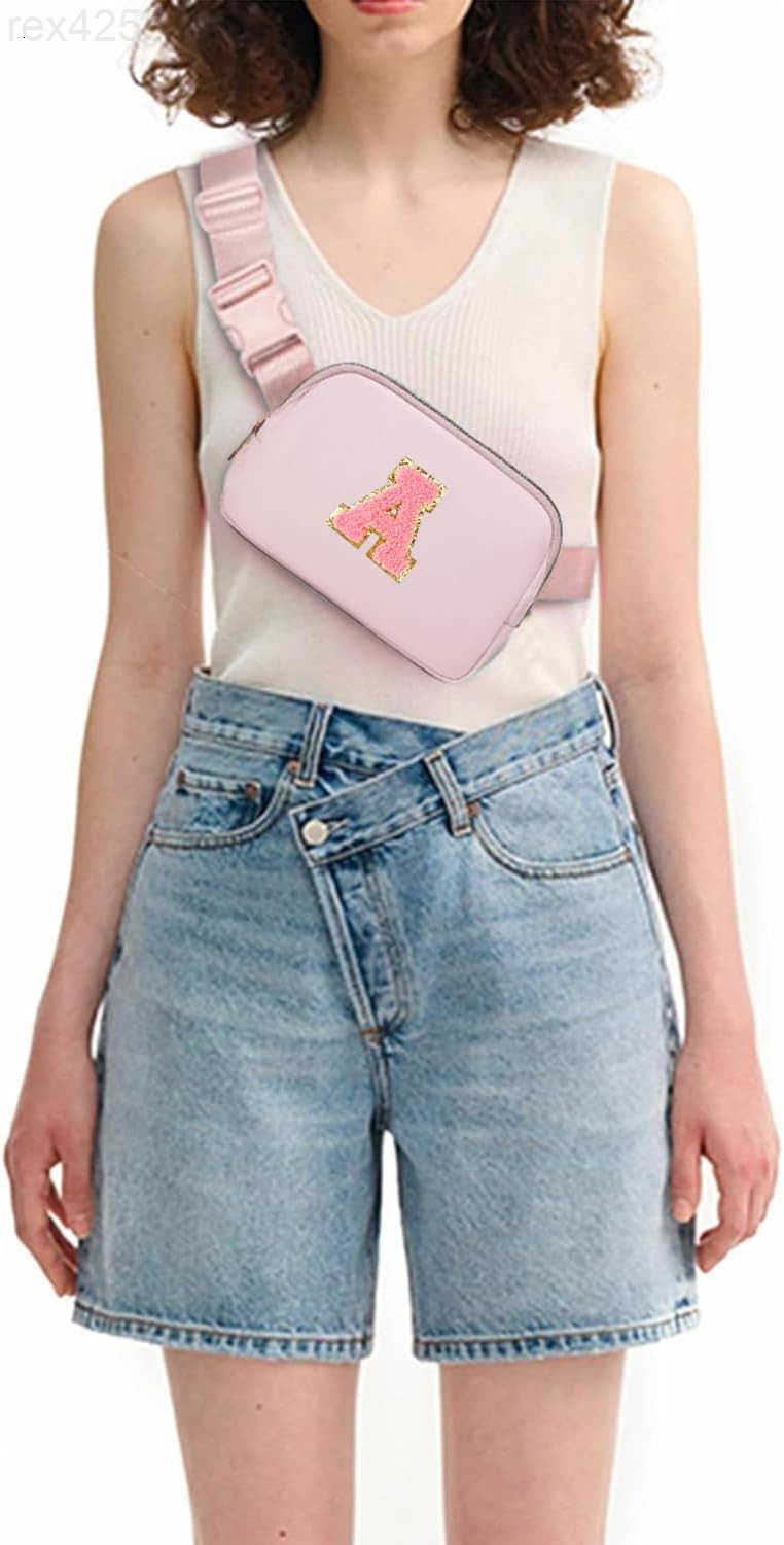 Crossbody Belt Bag for Women Large Capacity Waterproof Fanny Pack with Back Zipper Pocket Travel Waist Pack 55x82 inches PinkW250912