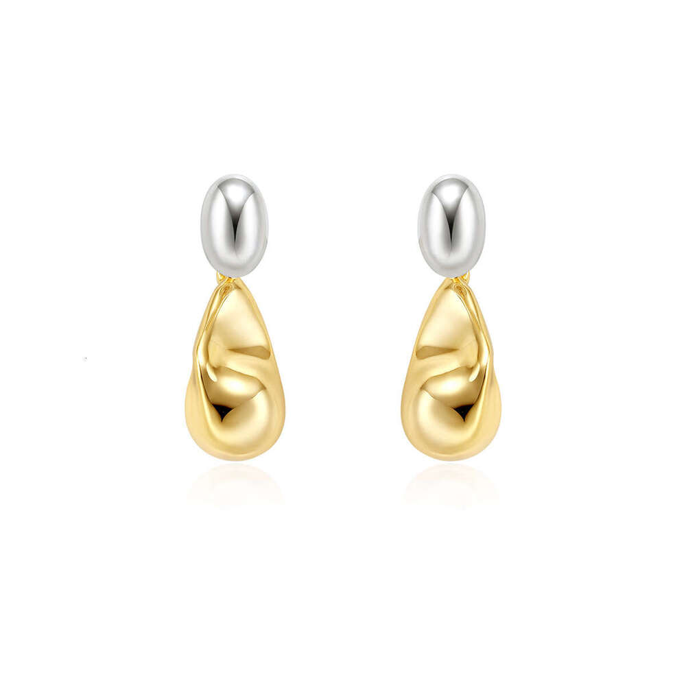Boonee Alus Early Summer Lazy Style Two-Way Wear French Commuting Color Block Water Drop Niche Design Sense Stud Earrings