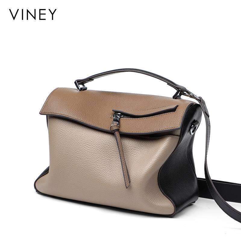 VINEY Women's 2025 New Crossbody Large Capacity Hot-Selling Fashion Hand-Held Genuine Leather Shoulder Bag
