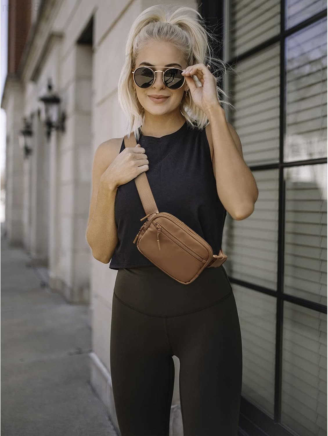 Fanny Packs for Women Men Belt Bag with 4 Zipper Pockets Fashion Waist Packs Lightweight Crossbody Bags with Adjustable Strap for WorkoutRunningHiking