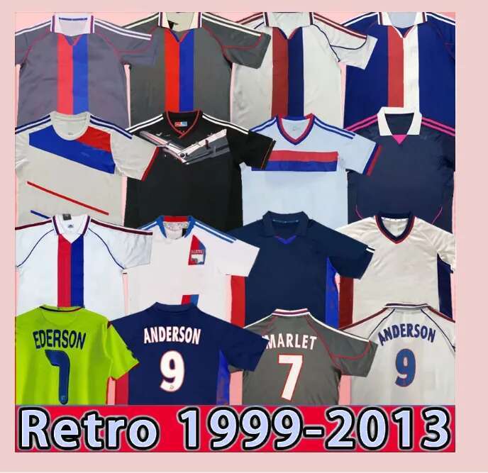 retro Lyonnais Lyon soccer jerseys Carriere GOVOU GOURCUFF TOULALAN BASTOS BENZEMA M.BASTOS JUNINHO Uniforms Men Football Shirt 2XL 2 sold