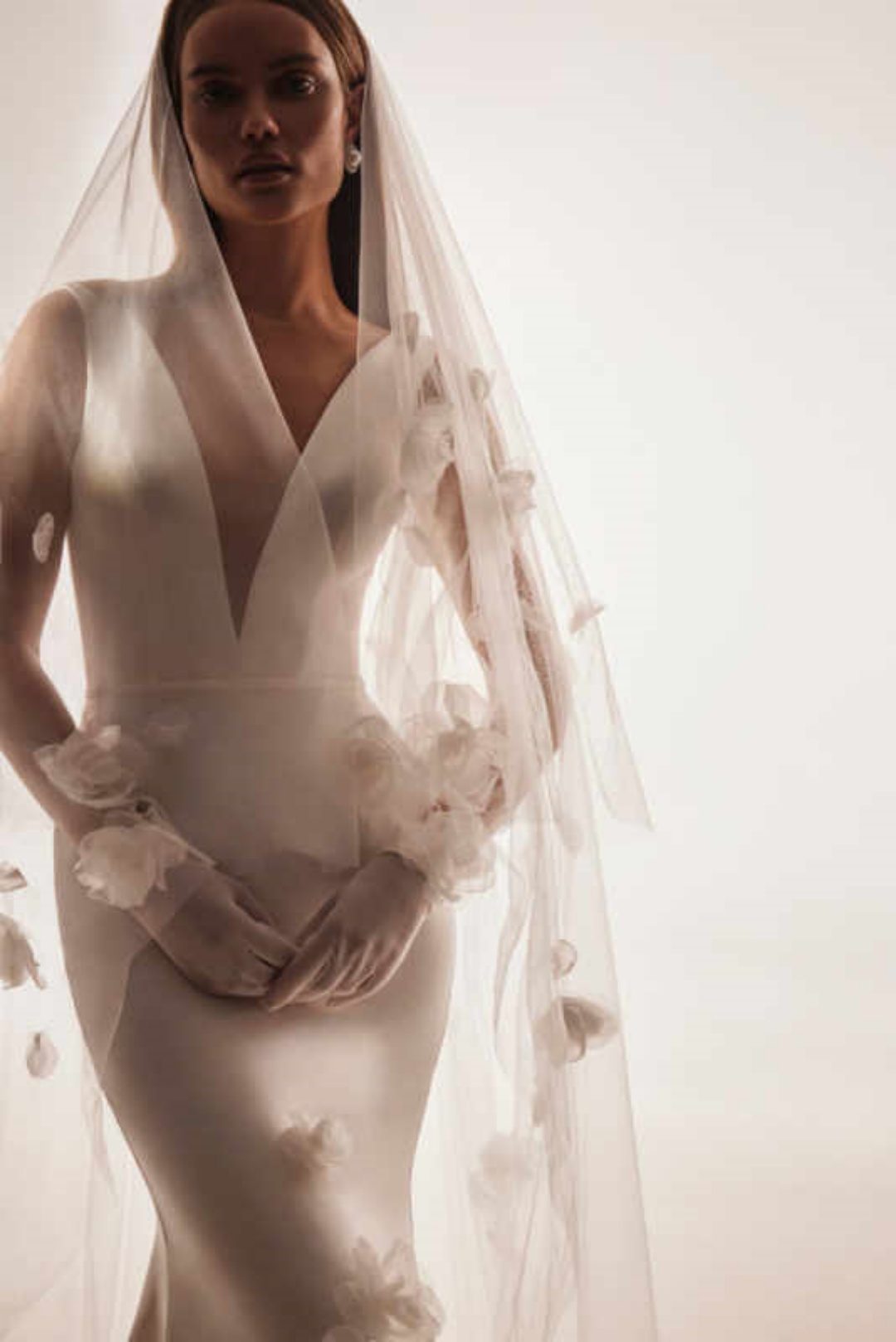 Graceful Bridal Veil White Ivory Wedding Veils With Lace Edge Applique Wedding Accessories Customized velos de novia