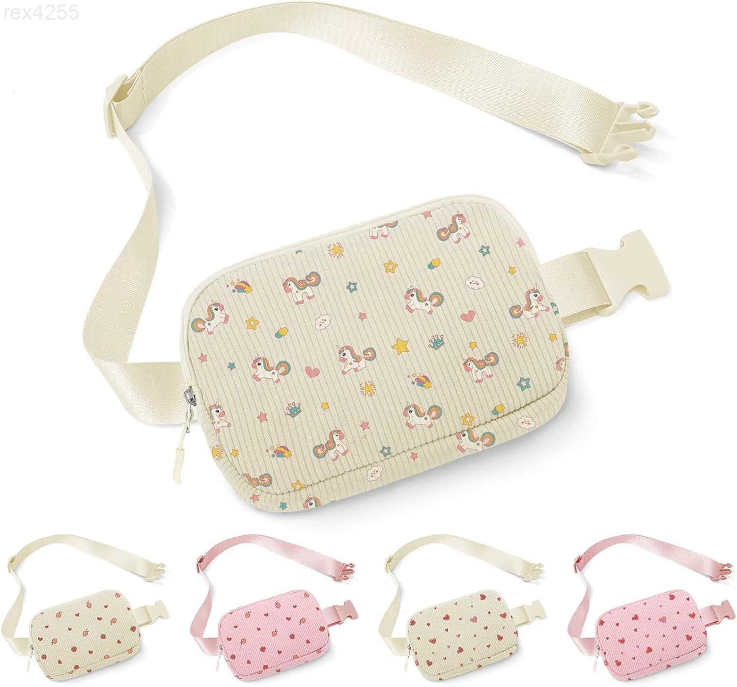 Cherry Fanny Pack for Girls Purse for Teen Girls Kids Belt Bag Crossbody Bag Fashion Waist Pack Travel Hiking Cycling Running BeigeW250912