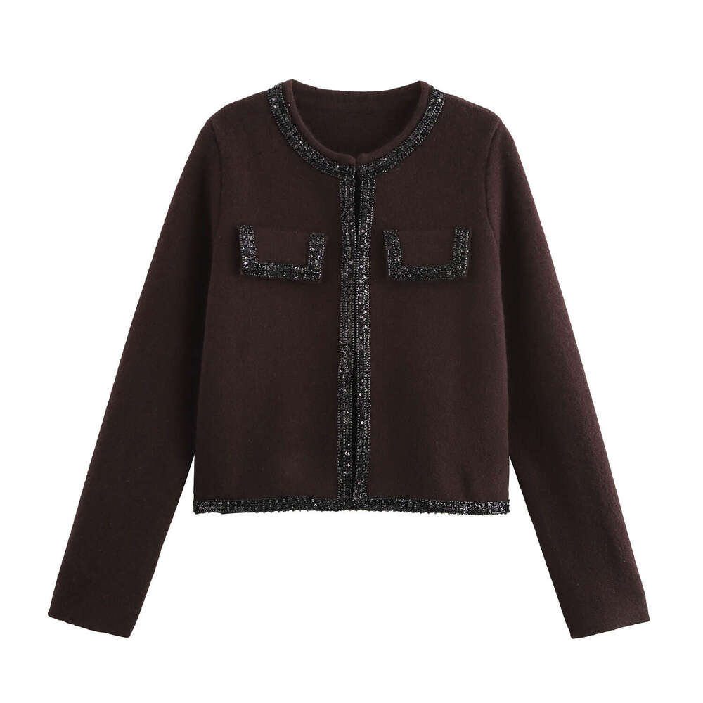 DHEssentials Single Small Fragrance Style Wool Blend Beaded Knitted Cardigan Jacket 4192114